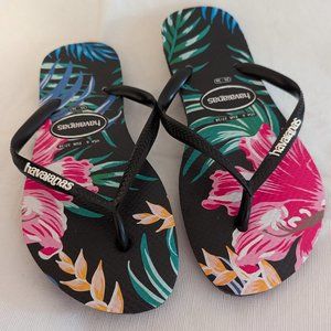 Havaianas NWOT Slim Floral Palm Flip-Flop 35/36 Brazil Women's 5/6